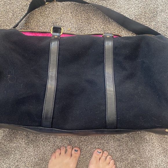 Victoria Secret Black Canvas Over Night Bag - Picture 5 of 9